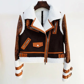 Brown And White Textured Jacket