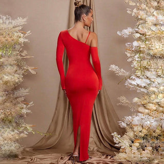 Sweet Heart - Sexy Red One Sleeve Body Con Dress