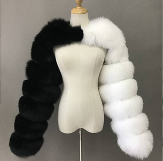 Cruella De Vibe - Black And White 2 Toned Faux Fur Sleeves