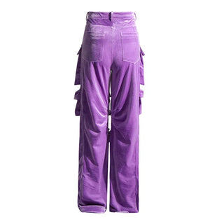 Velvet Cargo Pants - Purple