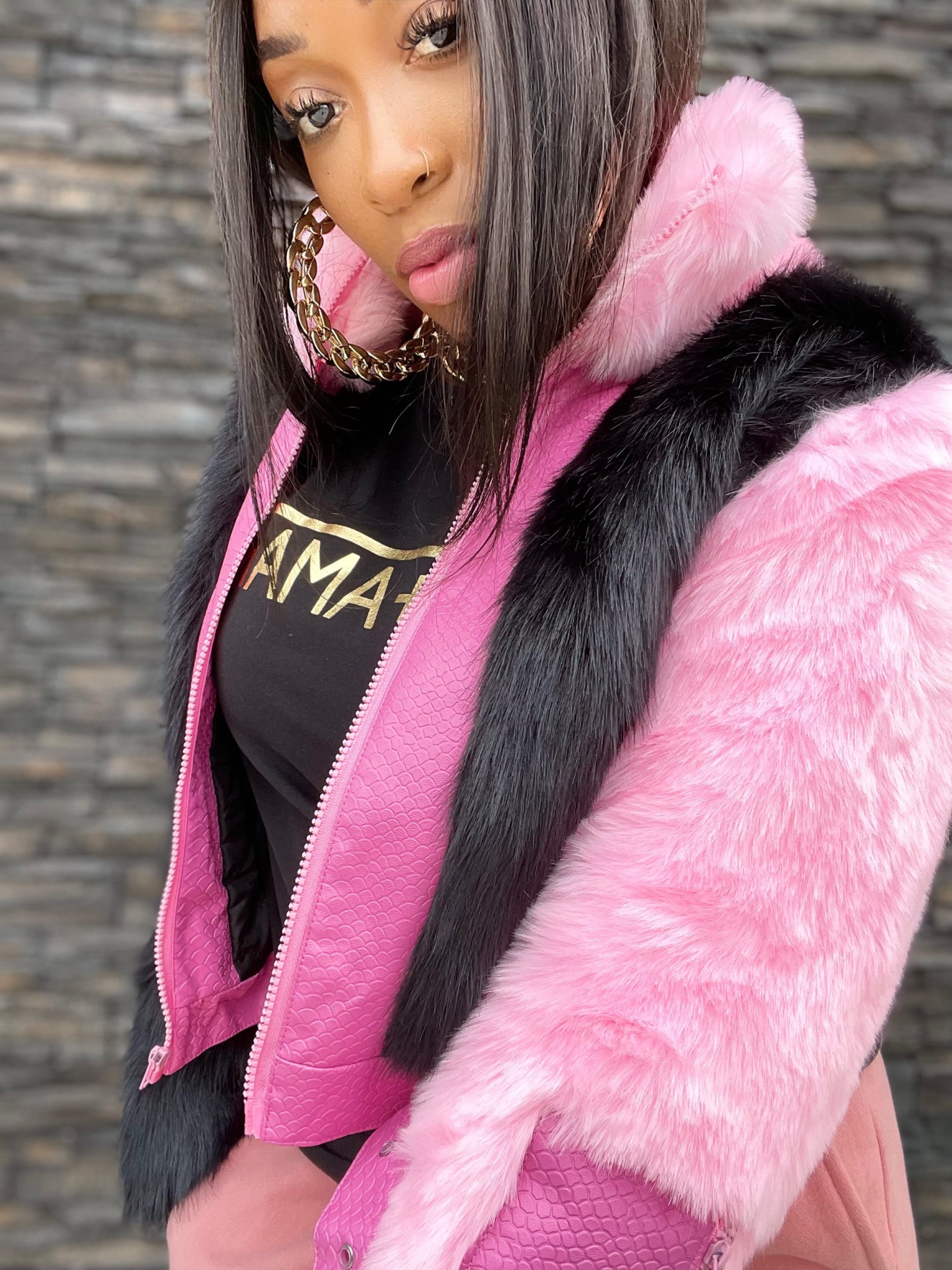 Pink Panther Faux Fur Jacket – PejaAndAmari