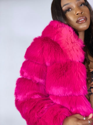 Pretty In Pink Faux Fur Jacket